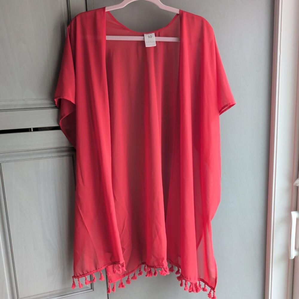 Red kimono with tassels